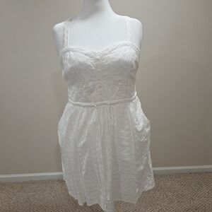torrid White Eyelet Dress with Button Front With Pockets!
